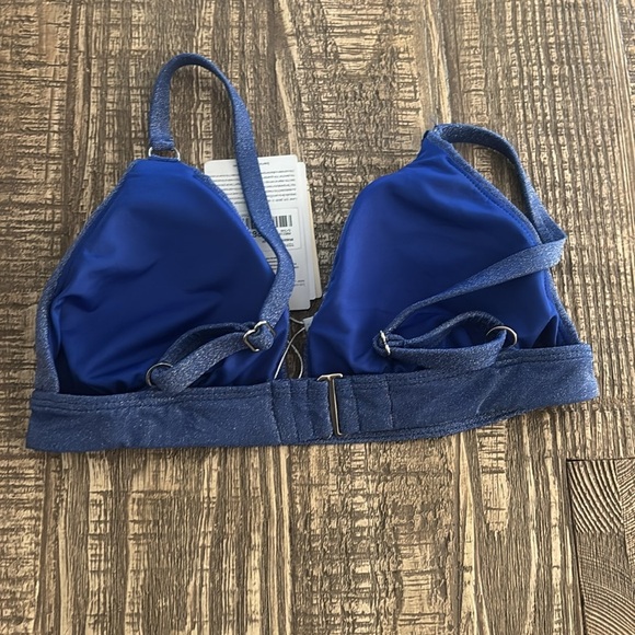 Bari swimwear Blue glitter Triangle Bikini top - Picture 3 of 4